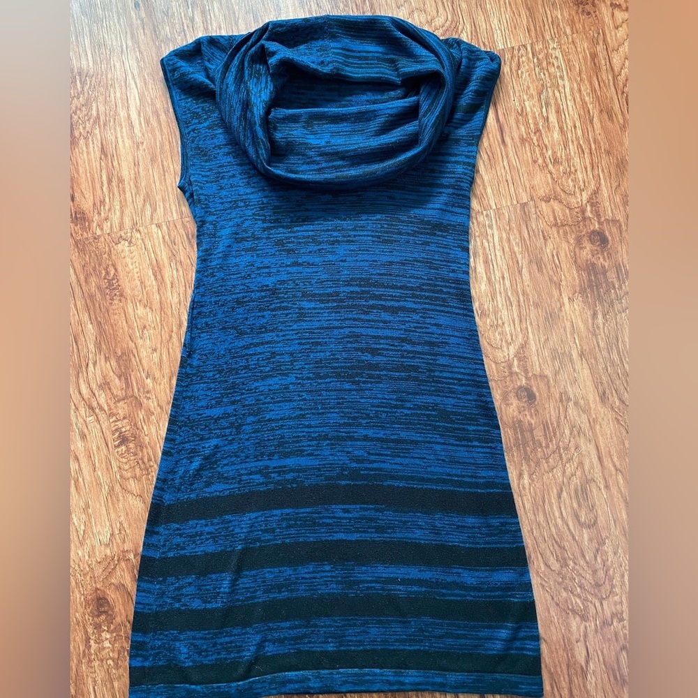 Cowl neck sweater dress